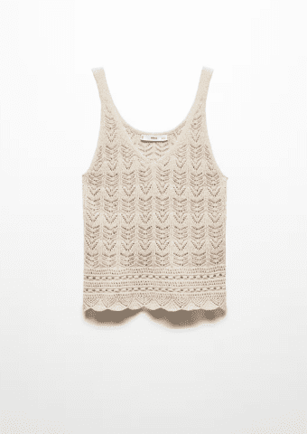 Openwork details knit top