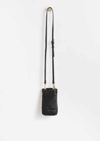 Balla Woven Black Crossbody Phone Bag